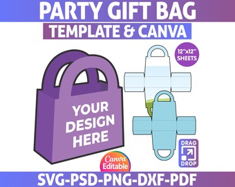 DIY Gift Bag Template: Editable Canva Design, Cricut SVG (Digital Download)