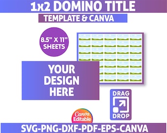 Plantilla de ficha de dominó de 1x2, plantilla de ficha de dominó SVG, plantilla de ficha de dominó de esquinas redondeadas, plantilla de ficha de dominó de sublimación, plantilla rectangular