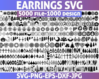 Pacchetto SVG per orecchini: oltre 1000 modelli di gioielli tagliati al laser (download digitale)