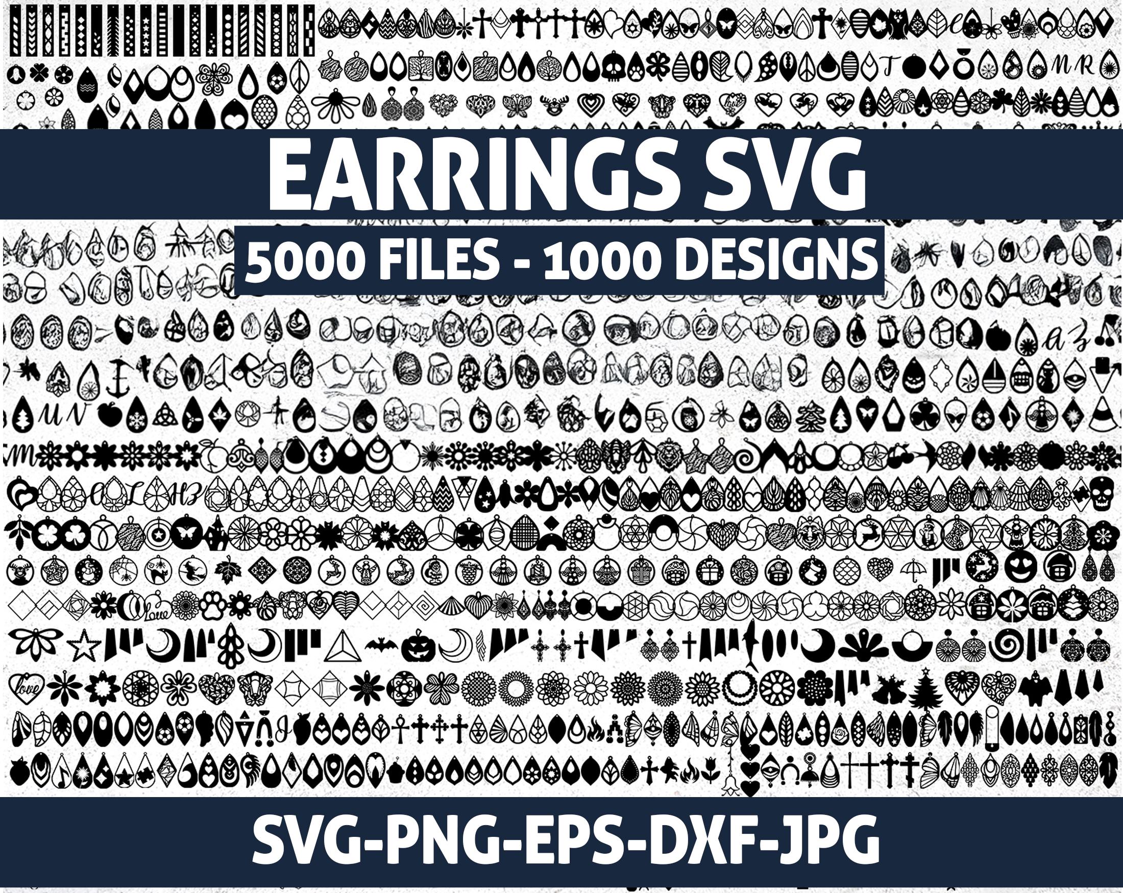 5000 Earrings SVG Files | 1000 Unique Designs, Wood Earring Svg ...