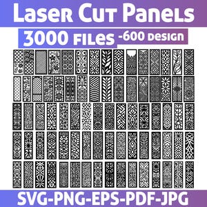 Laser Cut Panel SVG Bundle: 600 Geometric Designs (Digital Files for CNC, Cricut, Glowforge)