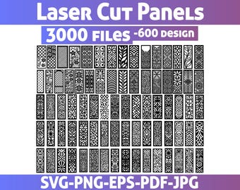Paquete SVG de paneles cortados con láser: 600 diseños geométricos (archivos digitales para CNC, Cricut y Glowforge)
