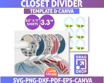 Baby Closet Dividers SVG Template: Editable Canva Design (Digital Download)