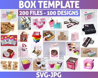 Box Template SVG Bundle: 100 Gift Box Designs (Digital Download)