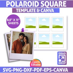 Polaroid Foto Vorlage Bundle, Polaroid Canva Rahmen, Benutzerdefiniertes Polaroid, druckbare Polaroid Vorlage, Polaroid Foto Bild, Polaroid Bild