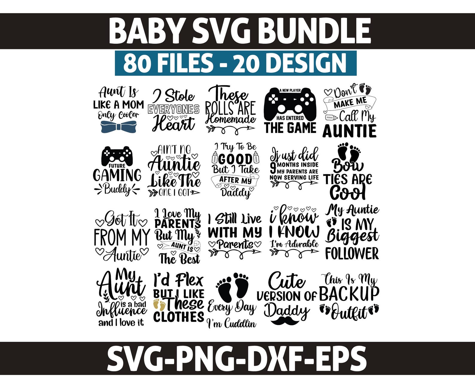 Baby SVG Bundle, Funny Baby Quotes SVG, Cricut Cut Files - Etsy