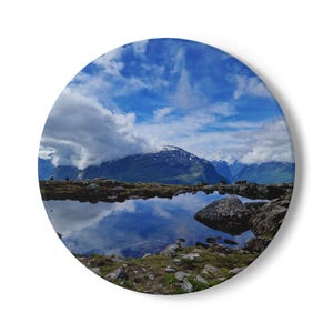 Scenic Ceramic Coaster, Nature Lover Gift, Home Decor, Drinkware Accessory, Mountain Landscape Coaster