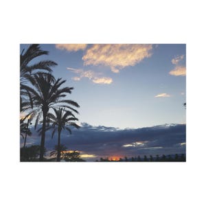 Tropical Sunset Postcard, Fine Art Postcards, Beach Decor, Greeting Cards, Travel Memories, Summer Vibes, Palm Trees