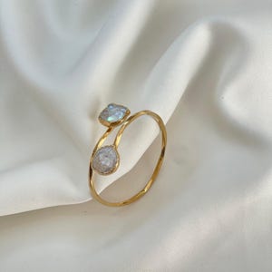 Perlen Manschette Armband – Verstellbarer, vergoldeter Schmuck – Natürlicher Süßwasser Stil – Elegantes Geschenk für Sie mit Box und Bedeutungskarte
