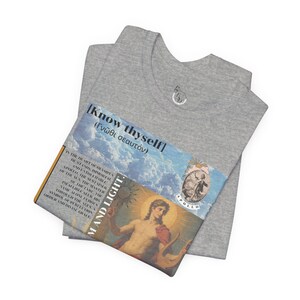 Artistiek zelfkennis T-shirt - Inspirerend uniseks T-shirt, motiverend cadeau, vrijetijdskleding, filosofie T-shirt, uniek grafisch T-shirt