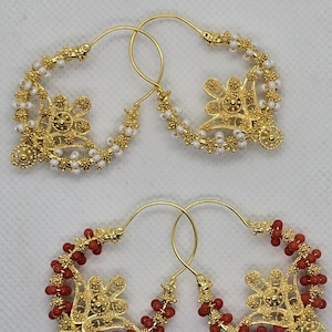 Croatian Earring Jewelry filigree splitske košarice handmade silver coral pearl traditional