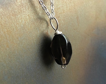 WISP of SMOKE. stone pendant. smoky quartz pendant. brown pendant. StoneSavvyJewelry. solitary stone. natural. optional leather necklace.
