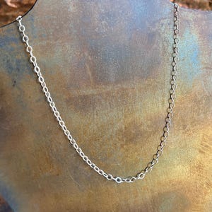 LUXURY in CHAIN. 925 sterling silver necklace. small 4mm links. secure lobster clasp. will fit through 7mm pendant bail. layer it. Sundance.