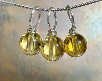 A BALL of SUNSHINE. solitary stone pendant. citrine stone. glowing yellow. Sundance style. StoneSavvyJewelry. minimalist pendant. natural.