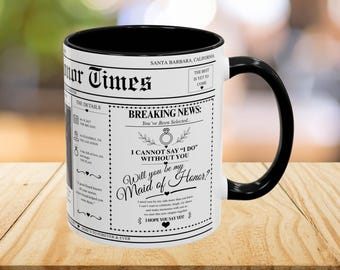 Taza personalizada para propuesta de dama de honor Regalo para dama de honor ¿Quieres ser mi dama de honor? Recuerdo de propuesta de boda Regalo para despedida de soltera
