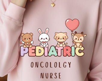 Sweat-shirt d'infirmière en oncologie pédiatrique Cadeau pour infirmière en cancérologie pédiatrique