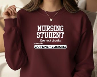 Spersonalizowana bluza dla studentki pielęgniarstwa, prezent na ukończenie szkoły pielęgniarskiej, prezent dla studentki pielęgniarstwa, bluza pielęgniarska, prezent dla przyszłej pielęgniarki WHT