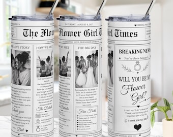 Vaso personalizado para propuesta de niña de las flores Regalo para niña de las flores ¿Quieres ser mi niña de las flores? Regalo para propuesta de boda Regalo para la fiesta nupcial Regalo para despedida de soltera