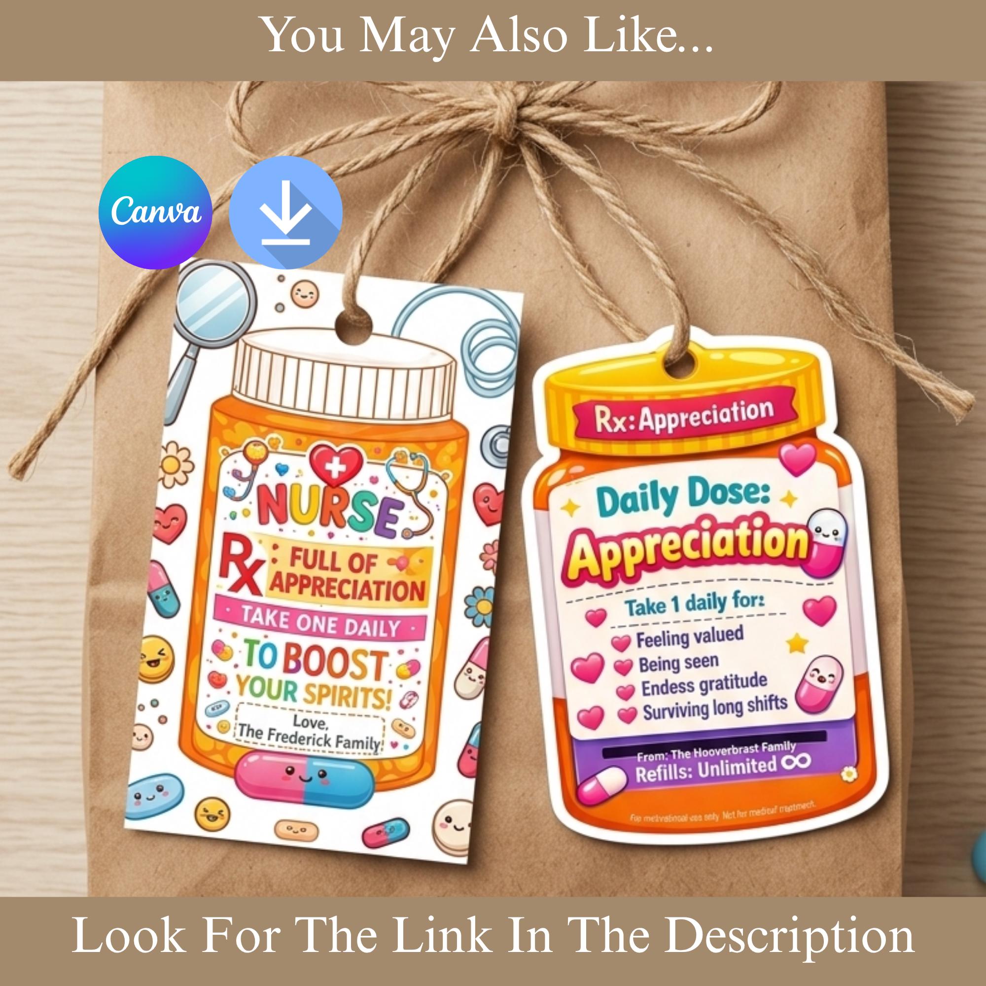Notebook Tag Health Healthcare Worker Appreciation Gift Tag Printable Editable Doctor Tag ...