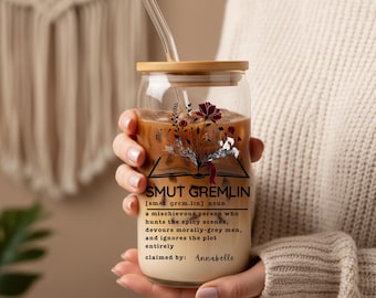 Custom Smut Gremlin Glass Tumbler Smut Lover Gift Smut Reader BookLover Gift Booktok Merch Bookish Romantasy Reader ACOTAR BookClub Gift