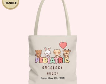 Personalized Pediatric Oncology Nurse Tote Bag Cancer Nurse Gift Appreciation Gift Heart Oncology Nurse Work Bag PEDS HEM ONC Student Gift B