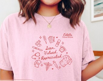 Camiseta personalizada para enfermeras, regalo personalizado para enfermeras, camiseta Comfort Colors, camiseta Nurse Life, regalo de agradecimiento para enfermeras, regalo para estudiantes de enfermería, camiseta RN