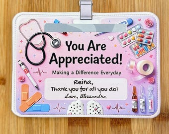 Portatarjetas de regalo personalizado para enfermeras de endocrinología, insignia imprimible, regalo de agradecimiento para enfermeras de endocrinología, regalo de agradecimiento para la Semana de la Enfermería, regalo de endocrinología
