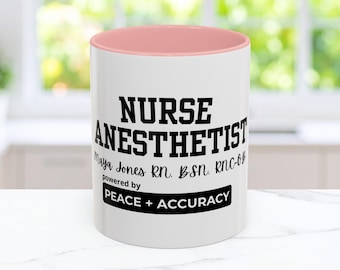 Taza personalizada para enfermeros anestesistas. Regalo de agradecimiento para la graduación de CRNA. Regalo para enfermeros anestesistas. Regalo para el departamento de anestesia.