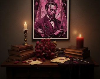 Dostoevsky Geschenk für Englisch Majors Dark Academia Wohnheim Dekor für Literatur Studenten Gemütliche Leseecke Literarische Wandkunst College Arbeitszimmer