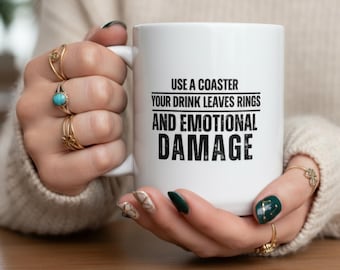 Funny Mug Therapist Humor Gift Counselor Gift Psychology Gift Emotional Damage Gift Mental Health Gift Coworker Gift Depression Gift WHT