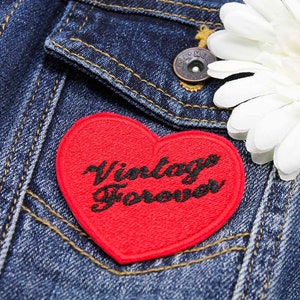 Vintage Forever Heart Żelazko Na Haftowanej Łacie
