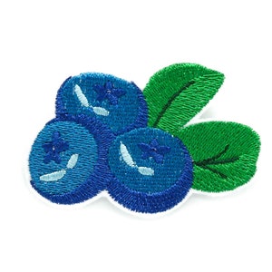 Blueberries Iron-On Embroidered Patch