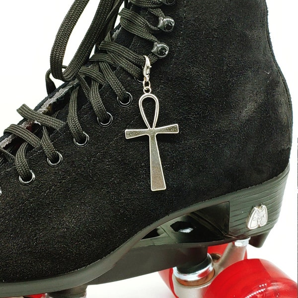 Silver Ankh Skate Charm - Shoe Charm, Zipper Pull, Bag Charm