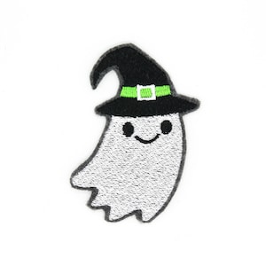 Cute Ghost Witch Iron On Embroidered Patch