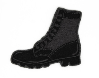 Combat Boot Iron On Embroidered Patch