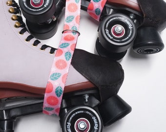 Grapefruit Light Pink Roller Skate Leash with D Rings - Adjustable - Yoga Mat Strap - Skateboard Sling