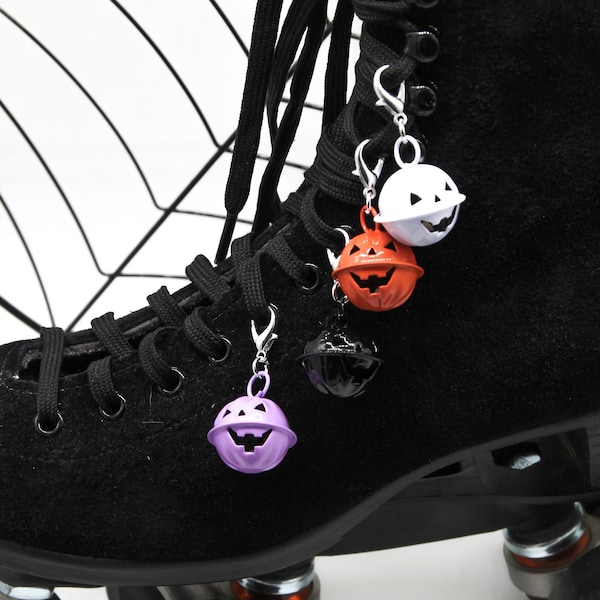 Large Pumpkin Jingle Bell Roller Skate Charm - Shoe Charm, Zipper Pull, Bag Charm - Choose Your Color