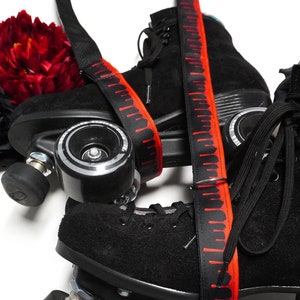 Dripping Blood Black and Red Skate Leash with D Rings - Adjustable -  Yoga Mat Strap - Skateboard Sling