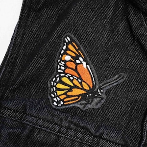 Monarch Butterfly Embroidered Iron On Patch