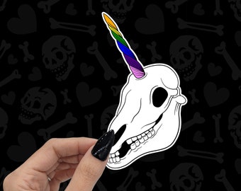 Unicorn Skull Vinyl Sticker