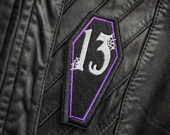13 Coffin Iron On Embroidered Patch