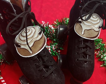 Cinnamon Roll Bun Skate Shoe Lace Patch Set