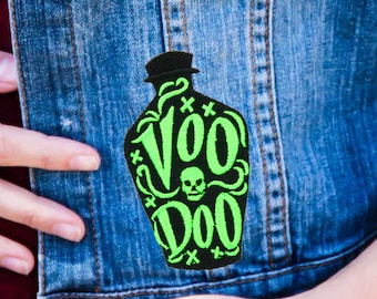 Voodoo Potion Jar Iron On Embroidered Patch