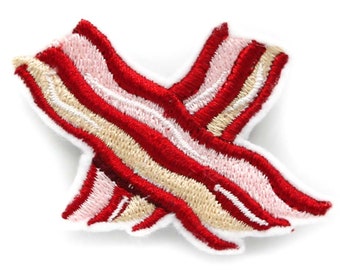 Bacon Strips Iron-On Embroidered Patch