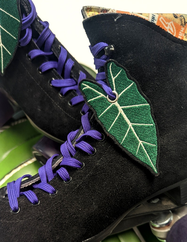 Alocasia Leaves Roller Skate Shoe Lace Patch Set 画像 3
