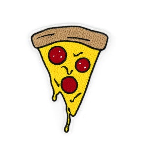 Pepperoni Pizza Iron On Embroidered Patch