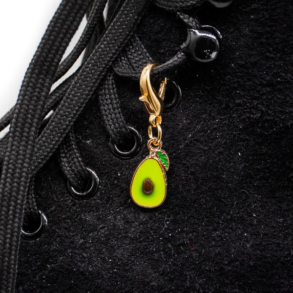 Gold Avocado Roller Skate Charm - Shoe Charm, Zipper Pull, Bag Charm