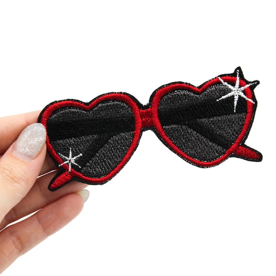 Heart-Shaped Sunglasses with Red and Black Accents Amazon.com: Gpurplebud Heart Shaped Sunglasses For Women, 2  main image 3
