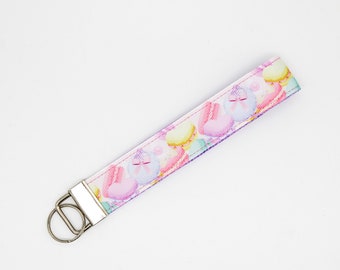 Pastel Macarons Keychain Key Fob Wristlet