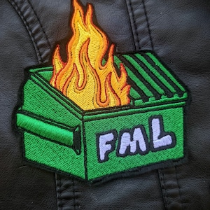 Dumpster Fire Funny Embroidered Iron On Patch